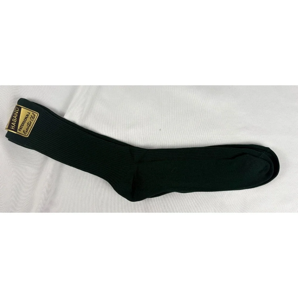 Vintage Haband Executive Club Stretch Nylon Dress Socks Black NOS Medium RN1506